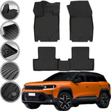 Rizline Premium Autofußmatten kompatibel mit Jeep Compass 3.Gen 1.2 e-Hybrid ab 2025 Premium Gummimatten