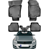 Rizline kompatibel mit Opel Astra H 2004-2010 Autofußmatten Allwetter 3D Gummimatten