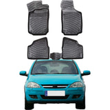 Rizline kompatibel mit OPEL Corsa C 2000-2006 Autofußmatten Auto Allwetter 3D Gummimatten