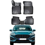 Rizline Kompatibel mit FORD KUGA 3. Gen. 2020-- 3D Gummimatten Autofußmatten