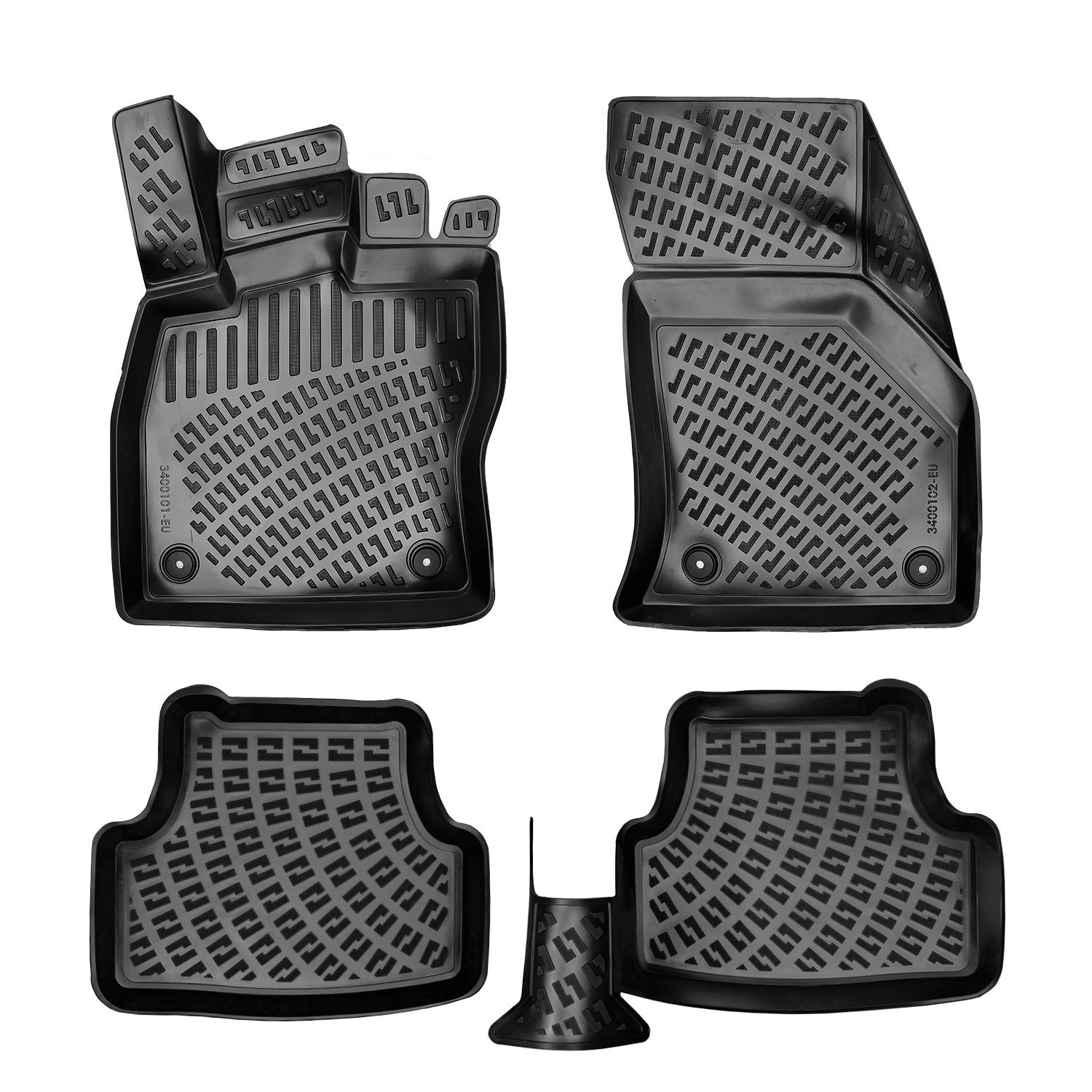 3D Fußmatten & Kofferraumwanne Auto Set Kompatibel mit SEAT Leon III 2012 - 2020 HB