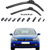 Trimak Flat Wiper Blade Scheibenwischer-Set für VW GOLF 6  24" & 19" (60 & 48 cm)