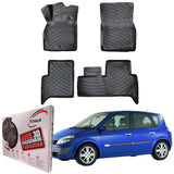 Trimak Autofußmatten kompatibel mit Renault Scenic 2.Gen (2003-2008) Auto Allwetter Gummimatten