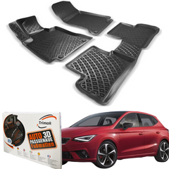 Trimak Autofußmatten kompatibel mit SEAT IBIZA V ab 2017 (6F) Auto Allwetter Gummimatten