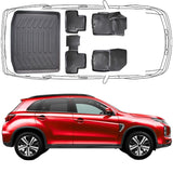 3D Auto Fußmatten & Kofferraumwanne Set Kompatibel mit Mitsubishi ASX 1.Gen 2010-2021