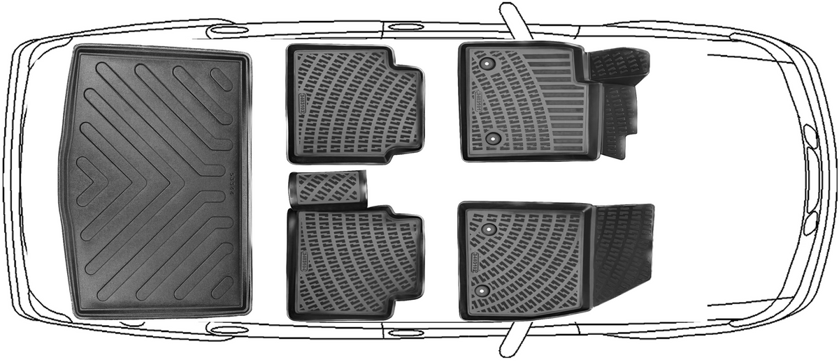 3D Fußmatten & Kofferraumwanne Auto Set Kompatibel mit VW Golf IV 1997 - 2004