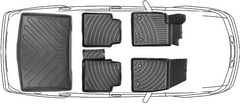 3D Fußmatten & Kofferraumwanne Auto Set Kompatibel mit Tesla Model X 5 Sitzer 2015 - 2024