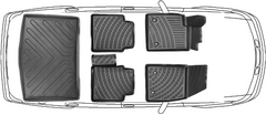 3D Fußmatten & Untere Kofferraumwanne Auto Set Kompatibel mit Mercedes-Benz GLB  X 247 2019 - 2024