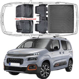 3D Auto Fußmatten & Kofferraumwanne Set Kompatibel mit Citroen Berlingo III K9 seit 2018 *Ohne Metal Trennwand