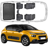 3D Fußmatten & Kofferraumwanne Auto Set Kompatibel mit Citroën C3 3.Gen 2017 - 2024