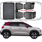 3D Fußmatten & Kofferraumwanne Auto Set Kompatibel mit Citroën C3 Aircross 2017 - 2024