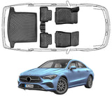 3D Fußmatten & Kofferraumwanne Auto Set Kompatibel mit Mercedes CLA 2.Gen 2019 - 2024 C118