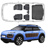 3D Auto Fußmatten & Kofferraumwanne Set Kompatibel mit Citroen Cactus ab 2013