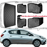 3D Auto Fußmatten & Obere Kofferraumwanne Set Kompatibel mit Opel Corsa E 2014-2019