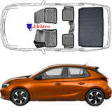Set Autofußmatten und Kofferraummatte kompatibel mit Opel CORSA E Elektro ab 2019