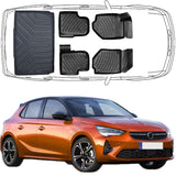 3D Auto Fußmatten & Kofferraumwanne Set Kompatibel mit Opel Corsa F Benzin / Diesel ab 2019
