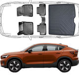 3D Auto Fußmatten & Kofferraumwanne Set Kompatibel mit Volvo EC40 ab 2021