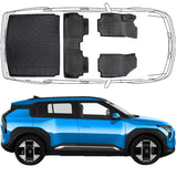 3D Auto Fußmatten & Untere Kofferraumwanne Set Kompatibel mit KIA EV3 ab 2024