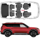 Trimak Passgenau 3D Auto Fußmatten & Kofferraumwanne Set Kompatibel mit KIA EV9 7 Sitzer ab 2024