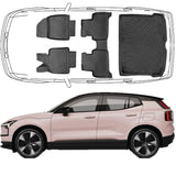 Trimak Passgenau 3D Auto Fußmatten & Kofferraumwanne Set Kompatibel mit VOLVO EX30 ab 2023