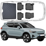 3D Auto Fußmatten & Kofferraumwanne Set Kompatibel mit Volvo EX40 ab 2021