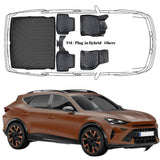 3D Auto Fußmatten & Obere Kofferraumwanne Set Kompatibel mit Cupra Formentor Benzin-PHEV ab 2020