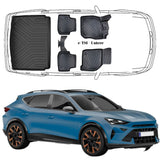 Auto Fußmatten & Untere Kofferraumwanne Set für Cupra Formentor e-Tsi