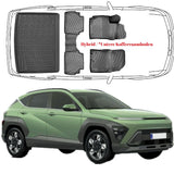 3D Auto Fußmatten & Untere Kofferraumwanne Set Kompatibel mit Hyundai Kona 2.Gen Hybrid ab 2023