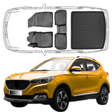 3D Auto Fußmatten & Obere Kofferraumwanne Set Kompatibel mit MG ZS Benzin