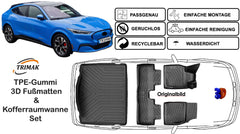 3D Auto Fußmatten & Kofferraumwanne Set Kompatibel mit Ford Mustang Mach-E 2020 - 2026