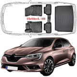 3D Auto Fußmatten & Kofferraumwanne Set Kompatibel mit Renault Megane IV 2016-2022 Fließheck / HB