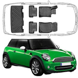 3D Auto Fußmatten & Kofferraumwanne Set Kompatibel mit Mini Cooper R56 2006-2014