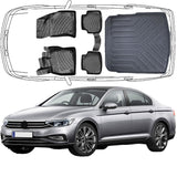 3D Auto Fußmatten & Kofferraumwanne Set Kompatibel mit VW Passat B8 Typ 3G 2015-2023 Sedan Limousine