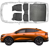 Trimak Passgenau 3D Auto Fußmatten & Kofferraumwanne Set Kompatibel mit Renault Rafale E-tech Full Hybrid ab 2024