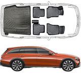 Trimak Passgenau 3D Auto Fußmatten & Kofferraumwanne Set Kompatibel mit Mercedes E-Klasse T Model S213 2016-2023