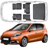 3D Auto Fußmatten & Kofferraumwanne Set Kompatibel mit Renault Scenic III 2009-2016 5 Sitzer