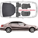 Set Autofußmatten und Kofferraummatte kompatibel mit Mercedes E Klasse W212 2009-2016 Limousine Nicht Umklappbare Rücksitze