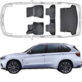 Trimak Passgenau 3D Auto Fußmatten & Kofferraumwanne Set Kompatibel mit BMW X5 F15 2013 - 2018