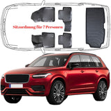 3D Auto Fußmatten & 7 Sitzer Kofferraumwanne Set Kompatibel mit VOLVO XC90 2.Gen Benzin / Diesel ab 2015
