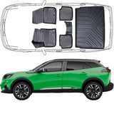 3D Fußmatten & Obere Kofferraumwanne Auto Set Kompatibel mit Peugeot e-2008 ab 2020
