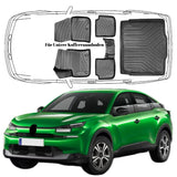 3D Auto Fußmatten & Untere Kofferraumwanne Set Kompatibel mit Citroen ë-C4 ab 2020