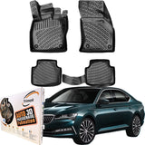 Trimak Autofußmatten kompatibel mit SKODA SUPERB III (3V) 2015-2023 Auto Allwetter Gummimatten