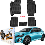 TRIMAK Autofußmatten kompatibel mit Peugeot 208 2.Gen Hybrid ab 2024 Auto Allwetter Gummimatten