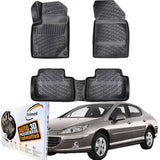 TRIMAK Autofußmatten kompatibel mit Peugeot 407 2004-2011 Auto Allwetter Gummimatten