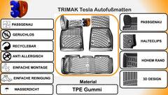 Trimak TESLA Model X 5 Sitzer  Autofußmatten Gummimatten