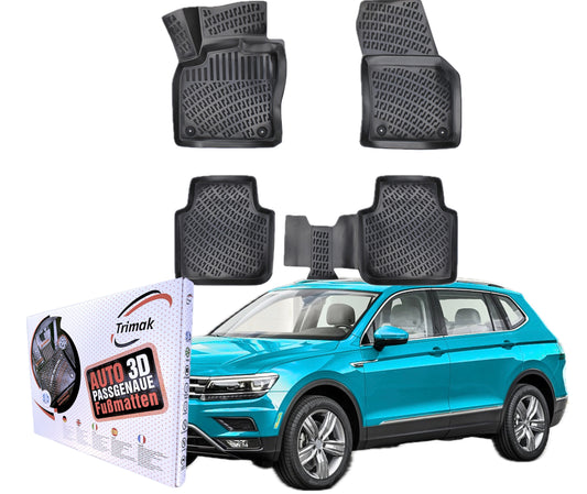 Trimak Autofußmatten kompatibel mit VW Tiguan Allspace ab 2017 Auto Allwetter Gummimatten 2978