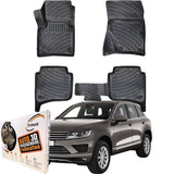 Trimak Autofußmatten kompatibel mit VW Touareg 2.Gen 2010-2015 4-Zonen Kliamaanlage Auto Allwetter Gummimatten