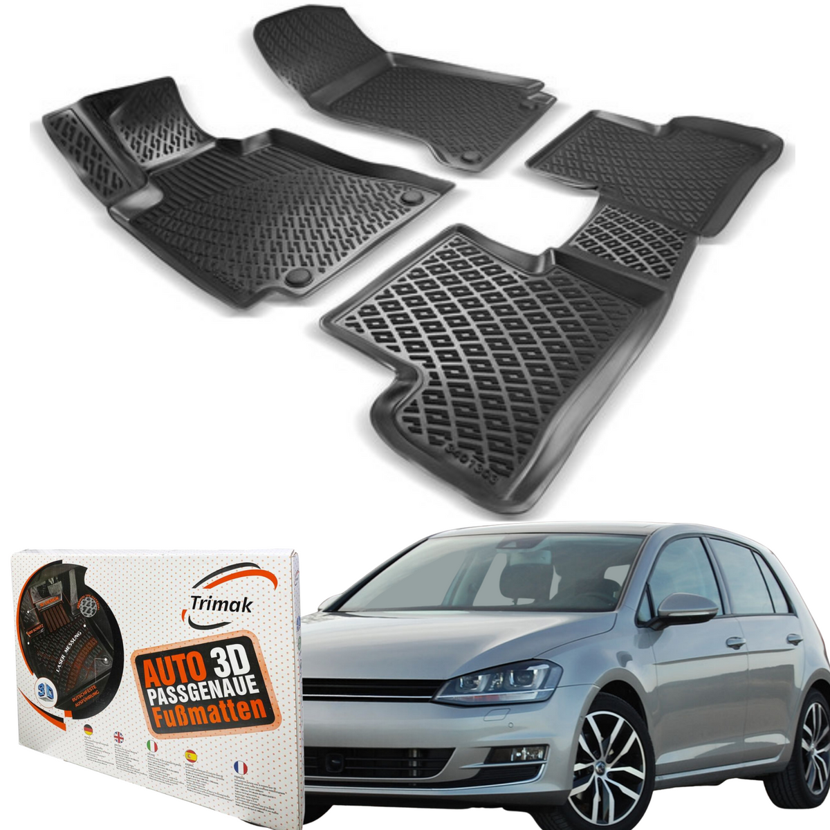 Trimak Autofußmatten kompatibel mit VW Golf V 2003 - 2008  Auto Allwetter Gummimatten