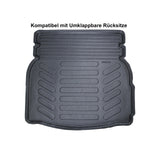 Fuß & Kofferraumwanne Auto Set Kompatibel mit MERCEDES C Klasse W205 Limousune 2014 - 2022 Umklappbare Rücksitze