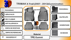 TRIMAK Nissan X-Trail 2. Generation (2007 - 2013)  Autofußmatten Gummimatten